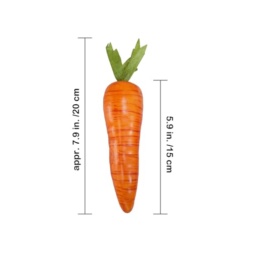 Winlyn 12 Pcs Artificial Carrots Easter Decorative Orange Foam Carrots Lifelike Simulation Artificial Vegetables 7.9" for Home Kitchen Decor Spring Easter Basket Bunny Wreath Photo Props DIY Crafts - size: Large