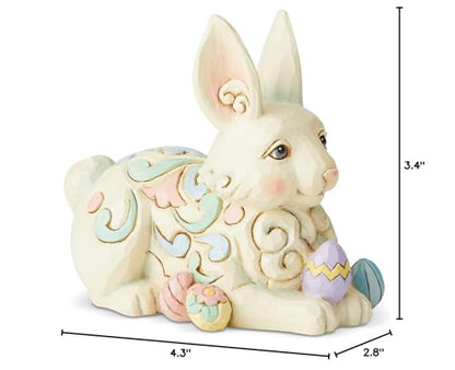Enesco Jim Shore Heartwood Creek Bunny with Easter Eggs Miniature Figurine, 3.4 Inch, Multicolor