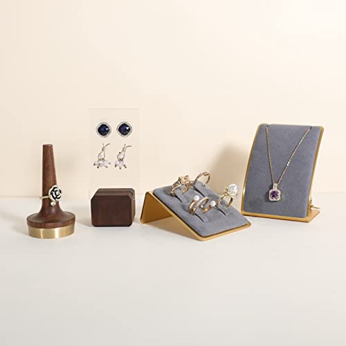 Grey jewelry ring display holder, single cute ring holder for men, ring holder and organizers【Velvet Ring Holder-Grey 】 - color: Gray