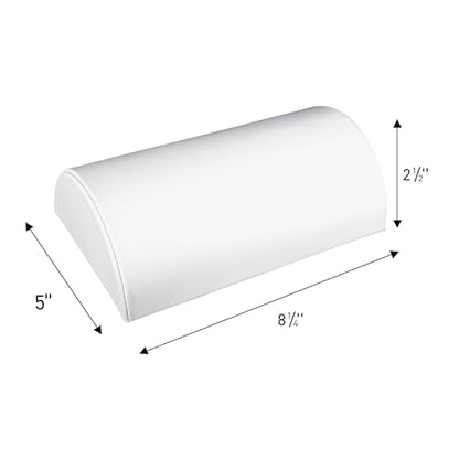 SSWBasics Half Moon White Faux Leather Bracelet Holder - Elegant Bracelet Holder Display - Premium Bracelet Display Stand, 8 1/4"L x 5"W x 2 1/2"H