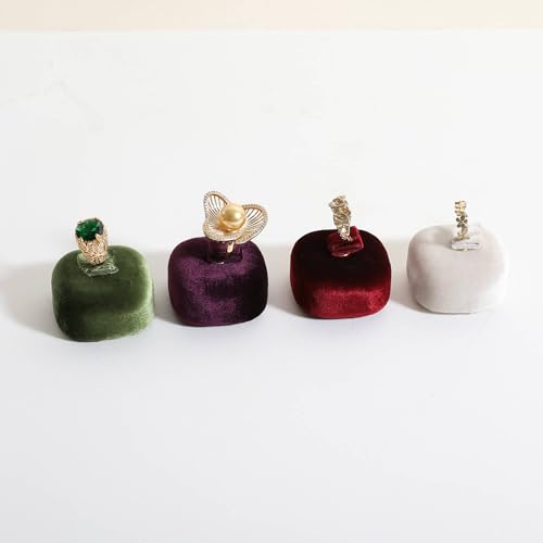 Cute Single Ring Holder for selling, Velvet Ring Display Stand for Jewelry Show, Jewelry Storage Display【Purple】 - color: Purple