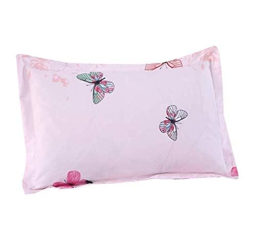 MAG 4Pcs Pink Microfiber Butterfly Queen Bed Sheet Set,Butterfly Bedding Set,1 Flat1 Fitted Sheet with 2 Pillowcase, 14” Deep. - color: Pink, size: Queen