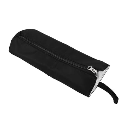 Drfeify Curling Iron Storage Bag, Heat Travel Organizer Pouch with Hanging Loop for Hair Tools Up to 571F, 30x12cm (Black) - color: Black