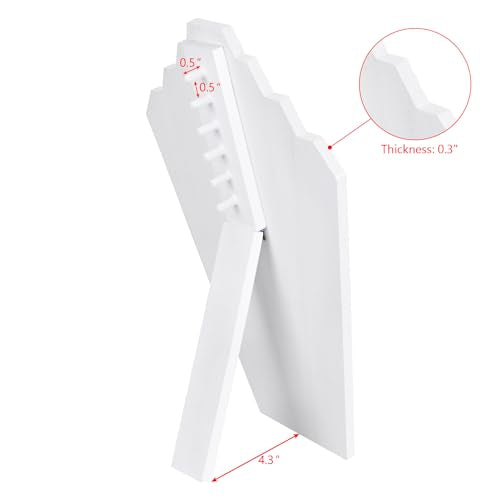 Ikee Design 2pcs Set Wood Jewelry Display Bust with Easel for 3 Necklaces, Wash White Color, ‎8.3" W x 4.3" D x 13" H - color: Wash White