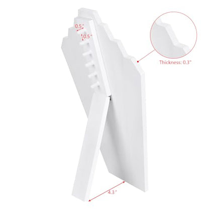 Ikee Design 2pcs Set Wood Jewelry Display Bust with Easel for 3 Necklaces, Wash White Color, ‎8.3" W x 4.3" D x 13" H - color: Wash White