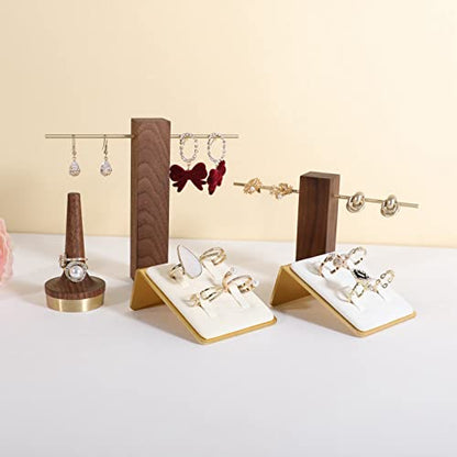 Beige Ring Display for Selling, Jewelry Ring Organizer-Velvet Metal Series - color: Cream