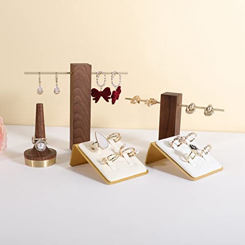 Beige Ring Display for Selling, Jewelry Ring Organizer-Velvet Metal Series - color: Cream