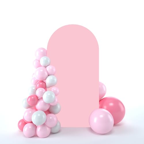 bricia Wedding Arch Backdrop Stand Cover, 6.6FT Double Sided Stretchy Arch Cover Fitted Wedding Birthday Party Banquet Decoration (Pink 79.2''Lx39.6''W) - color: Pink, size: 6.6FT