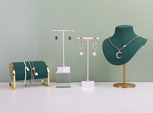 Velvet necklace stand display, small necklace holder, jewelry mannequin stands and displays【Green-Height 7.48 inch】 - color: Green, size: Small