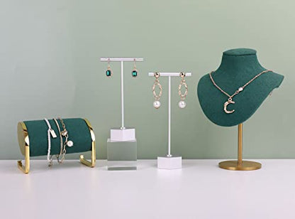 Velvet necklace stand display, small necklace holder, jewelry mannequin stands and displays【Green-Height 7.48 inch】 - color: Green, size: Small
