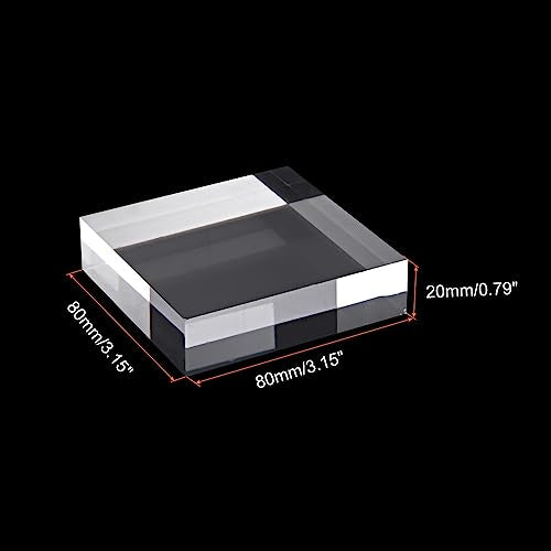 PATIKIL 3"x3"x0.8" Jewelry Display Riser, Polished Acrylic Cube Display Stand Block Collection Showcase Ring Holder Square, Clear - size: 3" x 3" x 0.8"