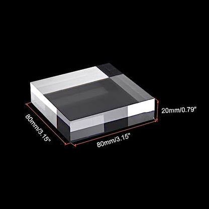 PATIKIL 3"x3"x0.8" Jewelry Display Riser, Polished Acrylic Cube Display Stand Block Collection Showcase Ring Holder Square, Clear - size: 3" x 3" x 0.8"
