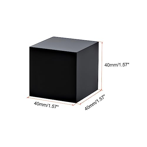 PATIKIL 1.5"x1.5"x1.5" Jewelry Display Riser, Polished Acrylic Cube Display Stand Block Collection Showcase Ring Holder Square, Black