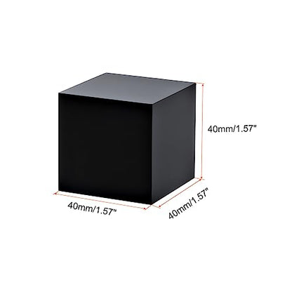 PATIKIL 1.5"x1.5"x1.5" Jewelry Display Riser, Polished Acrylic Cube Display Stand Block Collection Showcase Ring Holder Square, Black