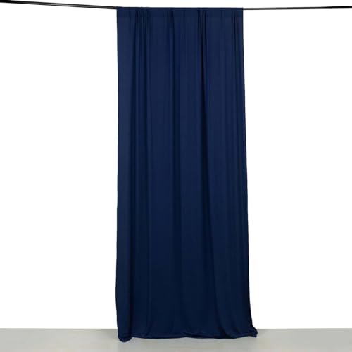 Efavormart 5ft x 10ft Navy Blue 4-Way Stretch Spandex Backdrop Curtain, Wrinkle-Free Opaque Stage Panel for Graduation and Nautical Galas - color: Navy Blue, size: 5ftx10ft