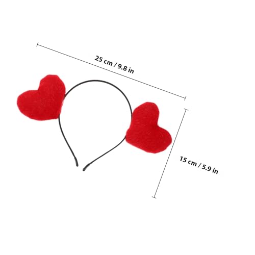 LABRIMP 2pcs Valentine’s Day Heart-shaped Hairband Set, Spring Antenna Headband Props for Women, Red and Magenta Party Headwear Accessories