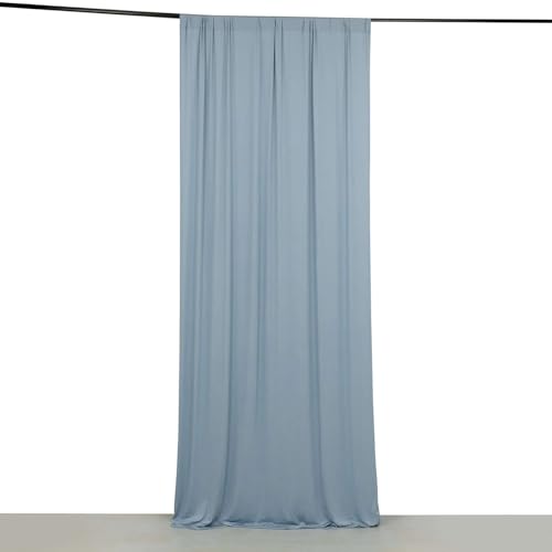 Efavormart 5ft x 10ft Dusty Blue 4-Way Stretch Spandex Backdrop Curtain, Wrinkle-Free Opaque Stage Panel for Baby Showers, Weddings and Events - color: Dusty Blue, size: 5ftx10ft