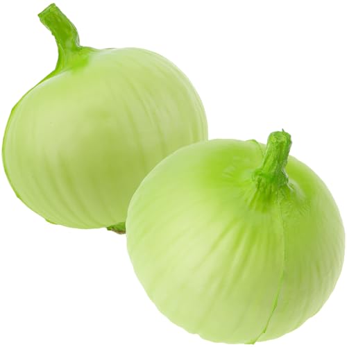 2pcs Artificial Onion Vegetable Decoration Faux Realistic Green Onion Fake Ornament for Kitchen Decor Simulation Home Party Christmas Lifelike Model Display - color: 2-c