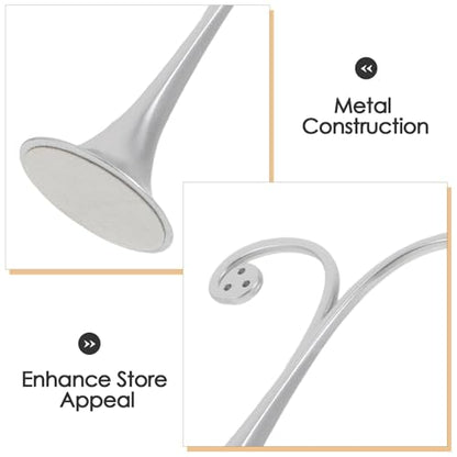 Metal Earring T Bar Stand - 6 Holes Retail Display Holder T Earring Display Holder - Jewelry Stand with Base for Show Jewelry Online Stores Photography Prop - color: Silver
