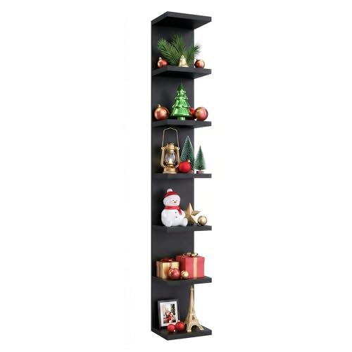 7 Tier Wall Shelf Unit & Lack Shelf, Versatile Floating Shelves for Wall, Bedroom Book Shelf, Vanity Display Shelves, Tall Decorative Shelving Unit, Long Shelves for Storage Black - style: 7 tier wall shelf -Black