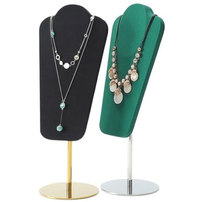Jewelry Display Stand Necklace Display Rack Microfiber Jewelry Rack Window Jewelry Shelf Light Luxury Metal Jewelry Display Props Wall Mounted Jewelry Rack(Black) - color: Black