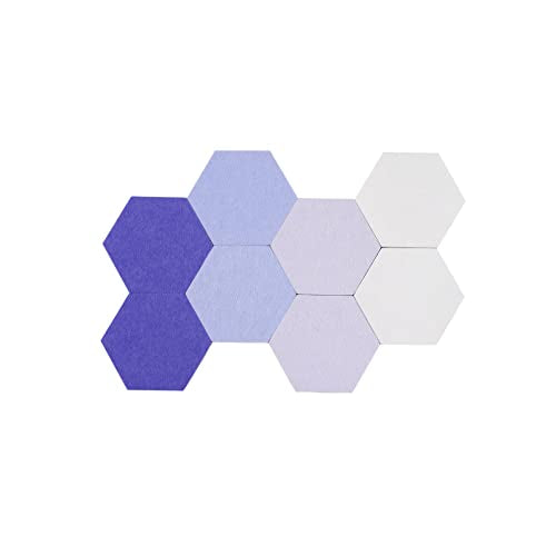 LAJAR 8 Pcs Hexagon Felt Bulletin Board Tiles, Self Adhesive Felt Pin Board Wall Tiles for Photos, Pictures, Memos (Purple) - color: Purple