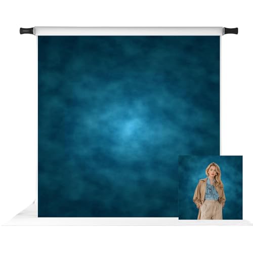 Kate 8x8ft Blue Abstract Photography Backdrop Old Master Blue Portrait Background Studio Backdrops - color: Blue, size: 8x8ft