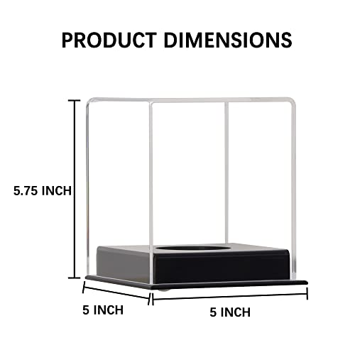 Pro Collector's UV Protection Softball Display Case Baseball Display Case Stand Championship Square BoxClear Display Cube for Official 12 Inches Ball Ball Storage Collections (Black Plastic Stand)
