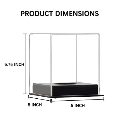 Pro Collector's UV Protection Softball Display Case Baseball Display Case Stand Championship Square BoxClear Display Cube for Official 12 Inches Ball Ball Storage Collections (Black Plastic Stand)