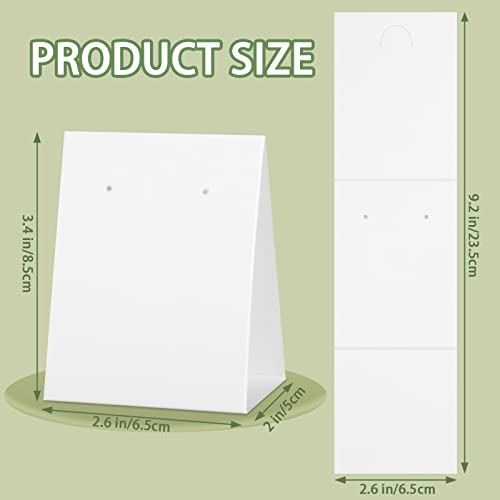 100 Pcs Standing Earring Display Cards Holders Paper Hanging Earring Packaging for Small Business Jewelry Packaging Supplies Selling DIY Retail Show Photography Props(White) - color: White