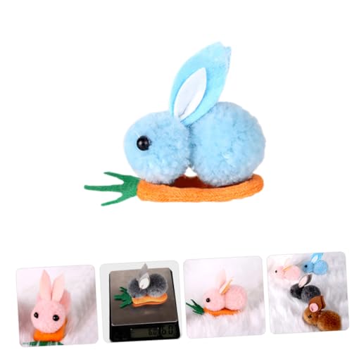 STOBOK Easter Hair Clips 4Pcs Mini Plush Bunny and Carrot Hairpins Cute Hair Accessories for Easter Party Celebration and Everyday Wear