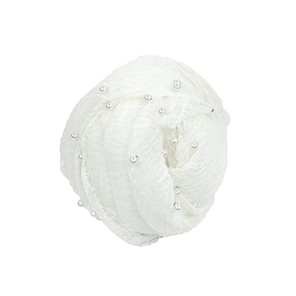 Newborn Photography Props Baby Photoshoots Pearl Wraps Girl Photo Posing Layers with Headband Accessories (Cream) - color: Cream