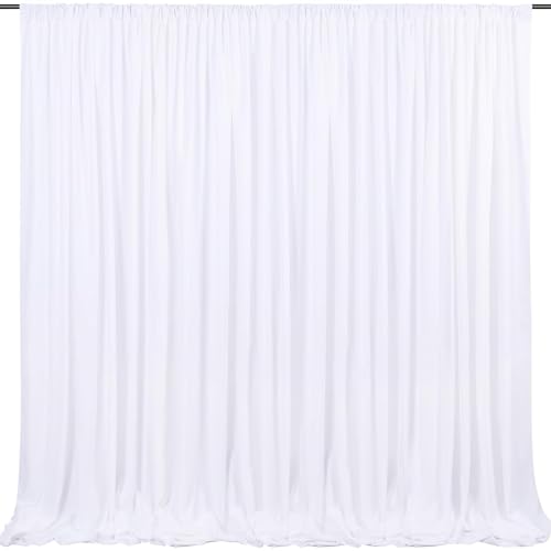 10ft x 8ft White Backdrop Curtains White Drape for Photography Photo Booth Backdrop Wedding Thick Solid Fabric Cloth 2 Panels 5ft x 8ft - color: White, size: 5ft x 8ft 2 Panels