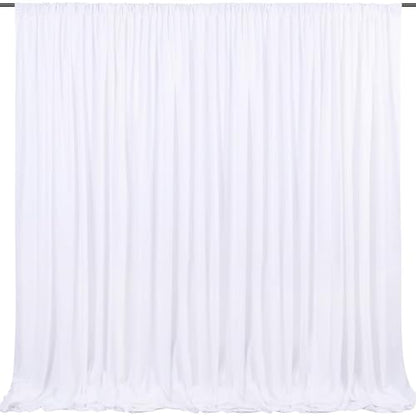 10ft x 8ft White Backdrop Curtains White Drape for Photography Photo Booth Backdrop Wedding Thick Solid Fabric Cloth 2 Panels 5ft x 8ft - color: White, size: 5ft x 8ft 2 Panels