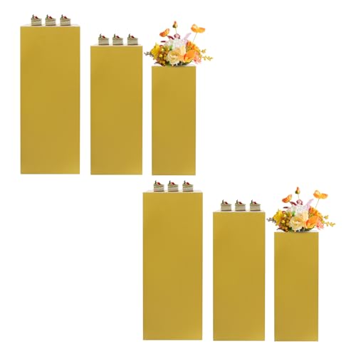 3PCS Metal Square Pedestal Stands, White Dessert Table Cube Display Pillars, Wedding Party Art Decor Display Column for Patios, Corridors and Entrances (23.62-31.4in) - size: 23.62-31.4in