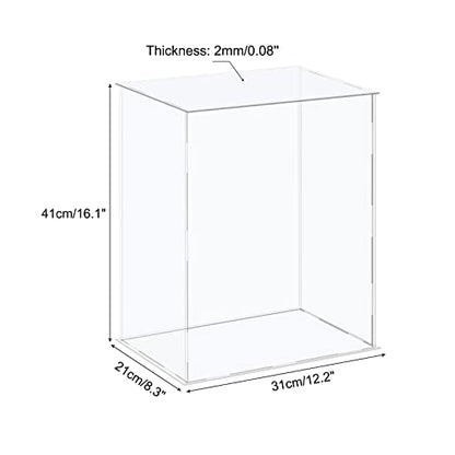 MECCANIXITY Acrylic Display Case Plastic Box Cube Storage Box Clear Assemble Showcase 12.2x8.3x16.1 Inch for Collectibles - size: 12.2x8.3x16.1 Inch