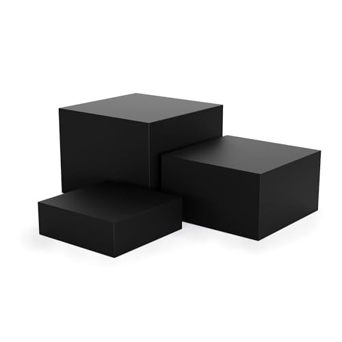 Metal Display Stands for Buffet Table - Black & White Cake Risers, Cupcake Stand for Wedding, Party, Catering Supplies, Elegant Food Risers for Displaywith 3Pcs Hollow Bottoms 6''x7''x8'' - color: Black