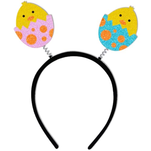 Easter Headbands - Glitter Easter Broken Chicken Headband for Women - Eggs Headbands for Easter Party Decorations Outfits for Women - Easter Accessories for Womens - color: Eggshell