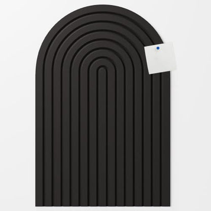 Arched Felt Bulletin Board — 23.6"x15.7" No-Drill Felt Pin Board, Cork Alternative for Classroom, Home Office & Kitchen (Black)