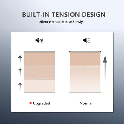 RAUBAY Retractable Pull Down Beige Screen Backdrop - 59.8" x 86.6" Collapsible Wall-Mount Nude Background for Professional Video Production, Photography, TikTok and Video Conferencing - color: Beige, size: Standard(59.8 x 86.6in)