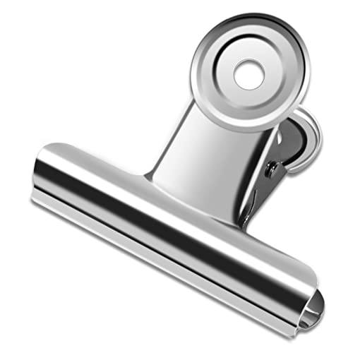 10 Pack Large Metal Hinge Clips - 2.5 Inch Silver Bull Hinge Paper Clips for Crafts, Drawing, Food Bags at Home, Office, School, Shop - color: Silver, size: 63mm