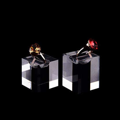 3Pcs Rings Stand Acrylic Jewelry Display Stand Ring Showcase Display Holder,Square Transparent