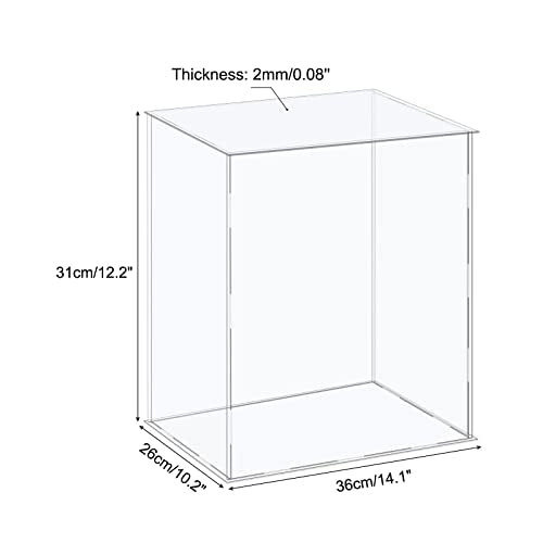 MECCANIXITY Acrylic Display Case Plastic Box Cube Storage Box Clear Assemble Showcase 14.1x10.2x12.2 Inch for Collectibles - size: 14.1x10.2x12.2 Inch