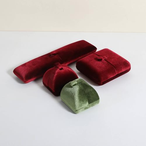 Green Velvet Jewelry Organizer Box, Soft Lined Jewelry Display Holder with Luxury Design, Elegant Jewelry Display Case for Women【Ring Storage, Green】 - color: Green