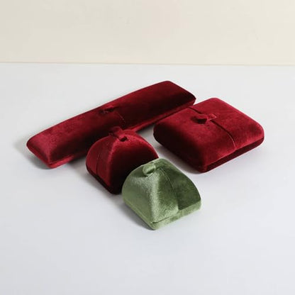 Green Velvet Jewelry Ring Box, Soft Lined Jewelry Display Holder with Luxury Design, Elegant Ring Storage Case for Women【Ring Storage, Green】