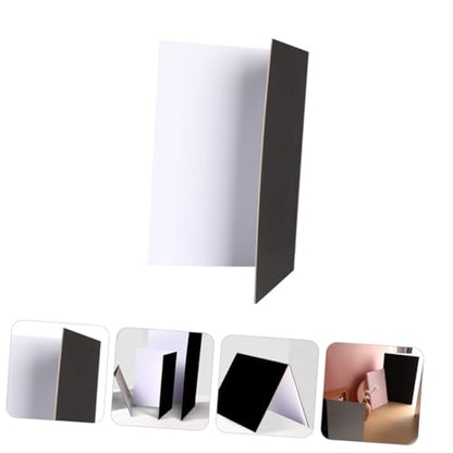 Collapsible Photography Reflective Cardboard Board with Silver White Black Surfaces, Portable Photo Backdrop for Studio and Outdoor Lighting, Tabletop Photo Shoot Reflector Tool