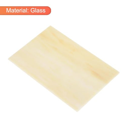 MECCANIXITY Stained Glass Sheet Mosaic Tile 7.9 Inch x 5.9 Inch Apricot Stained Glass Sheets for Crafts DIY, Art Project - color: Apricot