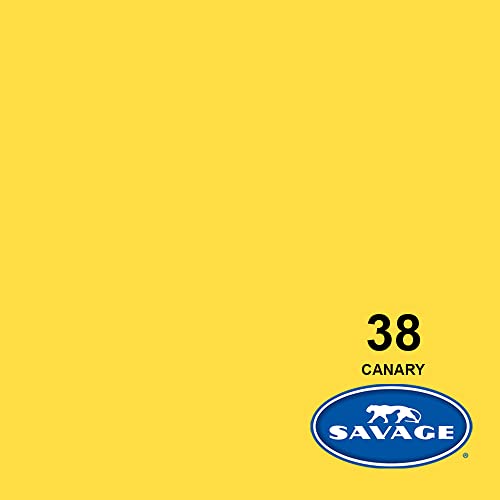 Savage Seamless Paper Photography Backdrop - Color #38 Canary, Size 26 Inches Wide x 36 Feet Long, Backdrop for Tabletop Product Photography and Crafting - Made in USA - color: Canary, size: 26 in x 36 ft