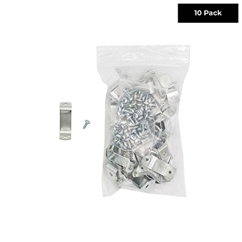 1-1/4" Depth Flat Offset Mounting Canvas Clips for Picture Framing Pack of 10 Plus #6 X 3/8" Pan-Head Screws Included - color: 10, size: 1-1/4 Inch