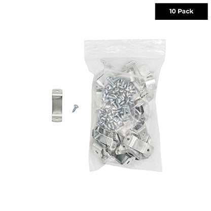 1-1/4" Depth Flat Offset Mounting Canvas Clips for Picture Framing Pack of 10 Plus #6 X 3/8" Pan-Head Screws Included - color: 10, size: 1-1/4 Inch
